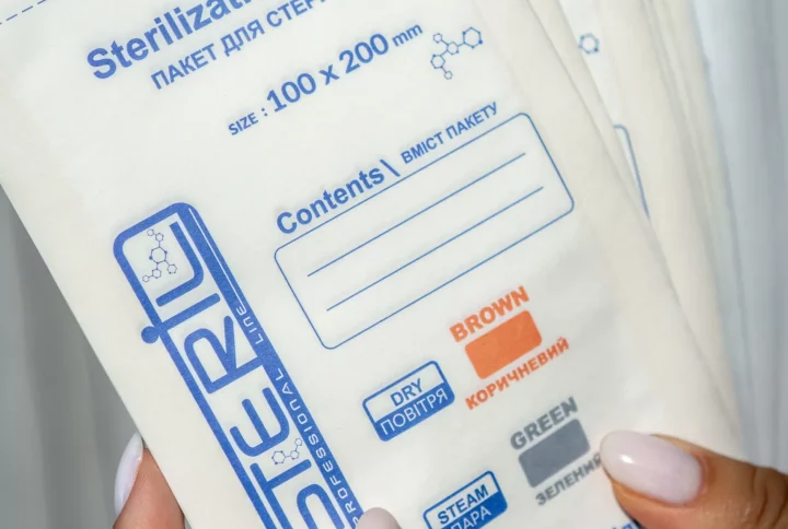 PRO STERIL sterilizaciniai vokai 100×200 mm balti.